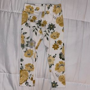 Tahari Yellow Spring Floral Leggings